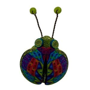 Vintage Joyce FRITZ Studio Figural Ladybug Lapel Pin Beetle Bug Insect Jewelry